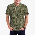 thumbnail image 2 of Balery Green Snake Skin Printed Men’s Short Sleeve Polo Shirt, Midweight Men's Shirt,Golf Polo shirts -Medium, 2 of 8
