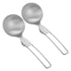 thumbnail image 1 of Cuchara plegable de acero inoxidable de 2 piezas, utensilio de cocina portátil y resistente para actividades al aire libre, cuchara para olla caliente, cuchara para sopa, cucharón para acampar, 1 of 8