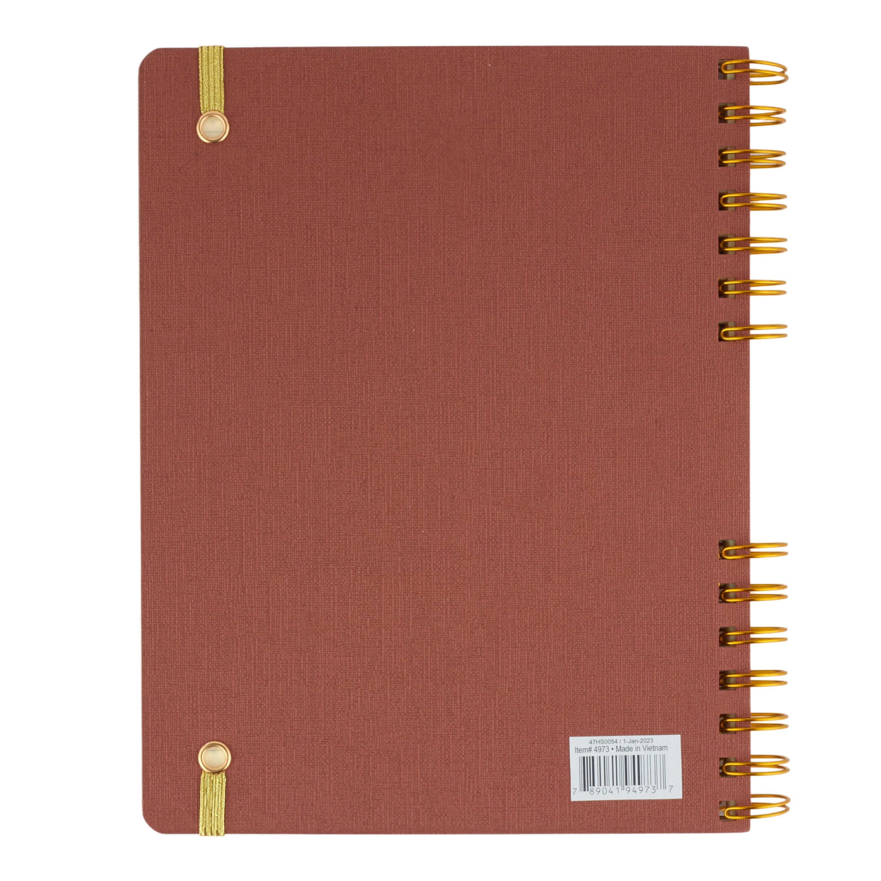 U Style Antimicrobial Linen Textured Hard Cover Journal with Microban, 7.75" x 10", Brown, 200 Pages