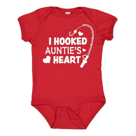 

Inktastic I Hooked Auntie s Heart with Fishing Rod Gift Baby Boy or Baby Girl Bodysuit