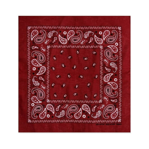 Unisex 100% Cotton Multi-Purpose Bandana Head Wrap Multi-Packs, Burgundy, 12 Pieces