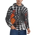 thumbnail image 2 of Lsque Butterflies Optical Illusion Pattern Casual Men's Hoodie,Hooded Sweatshirt with Kangaroo Pocket,Pullover Hoodie-3X-Large, 2 of 7