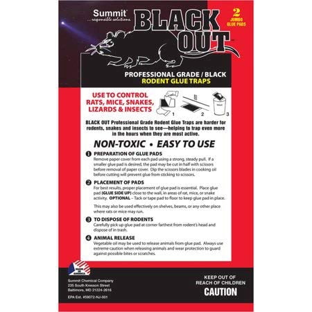 Summit Chemical 1192-36 Black Out Professional Grade Rodent Glue Traps 2 Count