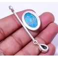 thumbnail image 2 of Copper Blue Turquoise - Arizona Gemstone 925 Sterling Silver Pendant 2.34" A320, Beautiful Jewelry For Woman, New Year Sale, Valentin's Day Gift, 2 of 2