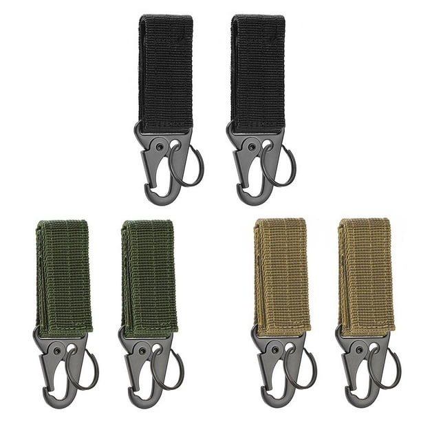 2 hebillas de gancho para colgar en la cintura para mochila para acampar al aire libre (negro)