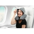 thumbnail image 4 of Brookstone Hooded Neck Pillow - High Density Memory Foam Neck Support Sleep and Travel Pillow, 4 of 7