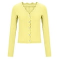 thumbnail image 5 of Pejock Women's Casual Long Sleeve Button Down Knit Cardigan, Lightweight Lace Edge Short Open Front Sweater Top, Comfortable Spring Summer Fashion Blouse, 5 of 8