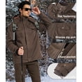 thumbnail image 6 of Tyhengta Men's Winter Jacket Cotton Jackets Fleece Lined Thick Work Warm Cargo Coats with Hooded Coffee 2XL, 6 of 11