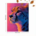 thumbnail image 3 of Qisvanset 12x16 Inch 2D Flat Framed Canvas Art, Pastel Pink Cheetah Andy Warhol Style Animal Wall Art Home Bedroom Decor, 3 of 5
