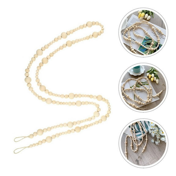 HOMEMAXS 1Pc Wooden Bead Garland Prayer Beads Rustic Style Beads Holiday Decoration