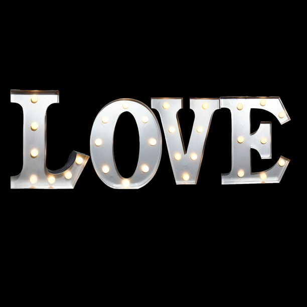 Marquee Light Love Led Metal Sign 10 Inch Battery Operated Walmart Com Walmart Com