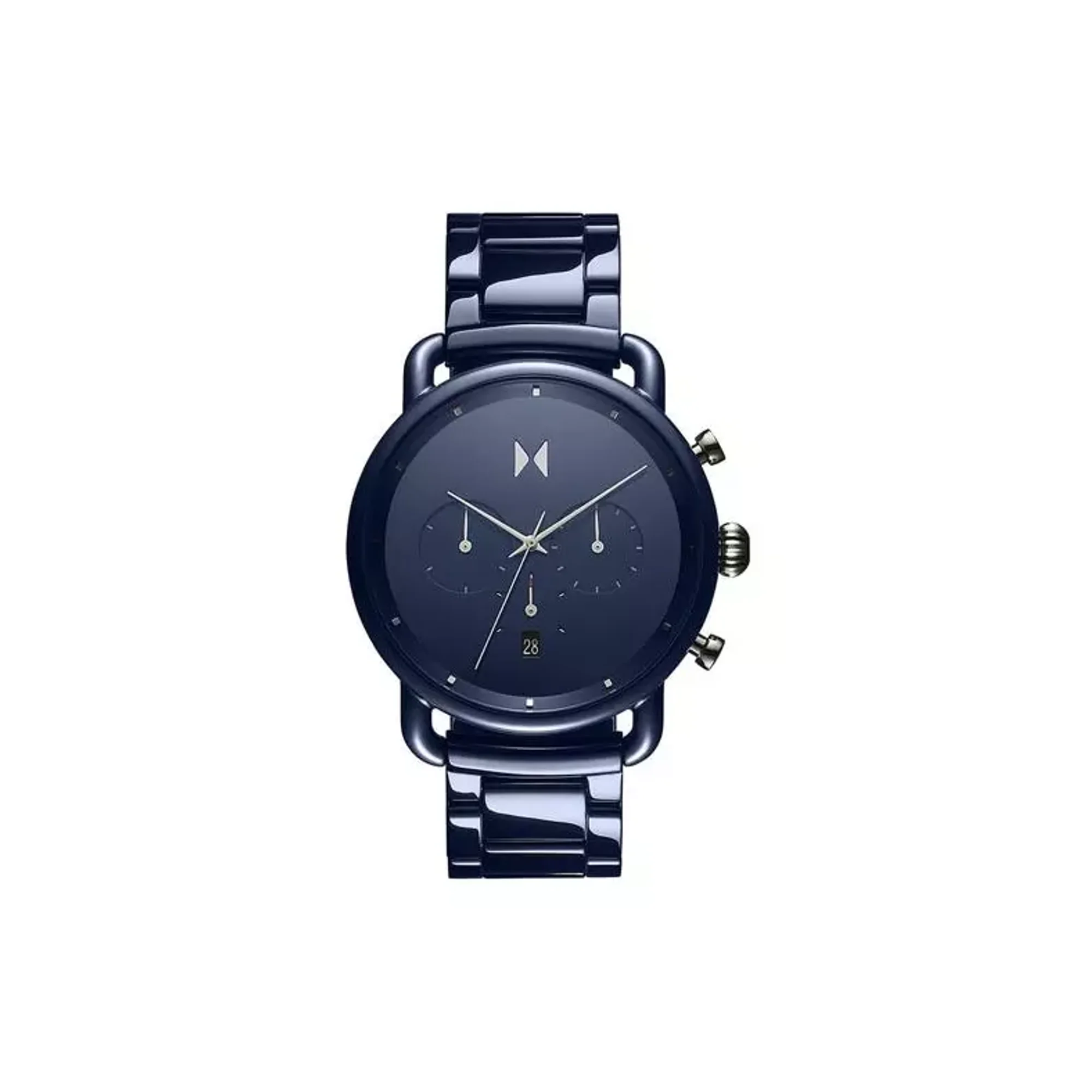 MVMT Blacktop II 28000248 Blue Chronograph Dial Blue Ceramic Bracelet Mens Watch