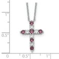 thumbnail image 4 of Auriga 925 Sterling Silver RH-plated Purple CZ February Birthstone Cross with 2" extender Necklace for Women 17", 4 of 6