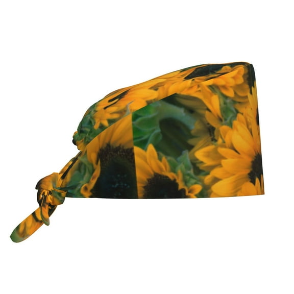 Easygdp Sunflowers 7 Men Women Adjustable Cap Working Hat Tie Back Cap, Work Cap