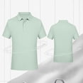 thumbnail image 5 of Luvrsol Men T Shirts Solid Basic Short Sleeve Lapel Collar Cotton Casual Daily Tops S-3XL, 5 of 8
