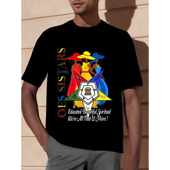 Fatal Diva Sistar of Color Graphic T-Shirt Funny Men's Short Sleeve Tee with Eastern Star OES Design, Black Color, Soft Fabric, Relaxed Fit, Casual Wear for Daily Life, 340917 Collection