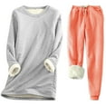 thumbnail image 2 of YUGYXL 2 Piece Winter Sweatsuits for Women Thicken Plus Size Outfits Fashion Crew Neck Sweatshirt and Sweatpants Thermal Tracksuits Set Gift for Girlfrind, 2 of 3