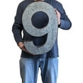 thumbnail image 5 of Huge 20" Metal Number Nine 9" Wall Decor, Silver with Rusted Edges, Galvanized Wall Mountable Decoration for Country, Mid-Century, or Farmhouse Themed Room or Event, 5 of 6