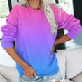 thumbnail image 2 of Busydd Womens Sweatshirts Gradient Color Crewneck Sweatshirts Long Sleeve Shirts for Women Casual Loose Oversized Hoodie Pullover Tops Fashion Fall Clothes with Pocket, 2 of 6