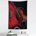thumbnail image 1 of Spanish Tapestry, Spanish Musician Portugal Hand Made Guitar with Romance Theme Love Rose, Fabric Wall Hanging Decor for Bedroom Living Room Dorm, 5 Sizes, White Ruby, by Ambesonne, 1 of 1