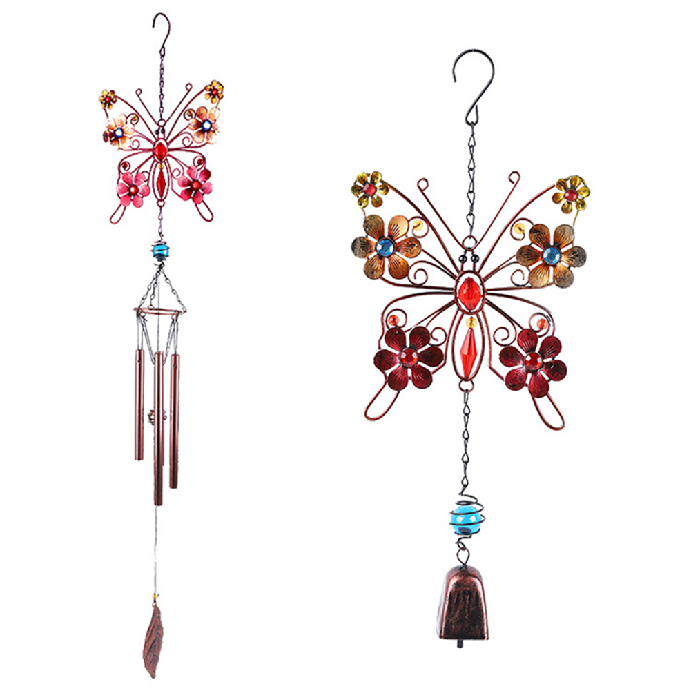 SPRING PARK Butterfly Wind Chimes Indoor/Outdoor Waterproof 4 Tube