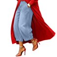 thumbnail image 5 of ASDFVBKG Jean Capris for Women Elastic Waist Stretchy Pull On Denim Pants Summer Casual High Waisted Jean with Pockets Sky Blue S, 5 of 5
