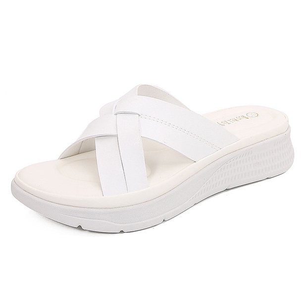 Sandalias Cuña Tobogan Plataforma Mujeres Cross Con Soporte Toe Abierto para Interiores