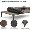thumbnail image 4 of Cooling Elevated Dog Bed + Waterproof Removable Pillow-Top Mat, Bolster Dog Cot Bed, Raised Dog Bed with Breathable Mesh, No-Slip Feet, Dog Sofa Bed for Indoor Outdoor, Medium, Brown, 4 of 14