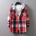 thumbnail image 2 of Cathalem Mens Fishing Hiking Shirt Ribbed Knit Textured Button Down Shirts,Red S, 2 of 5