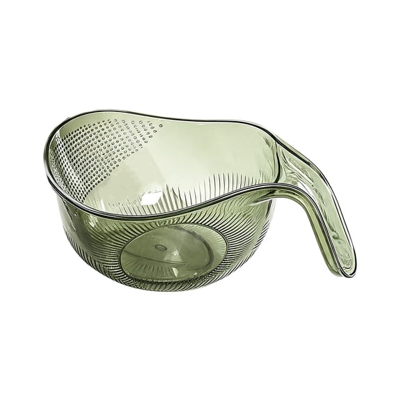 Kitchen Colander with Handle, Rice Washing Bowl for Draining, Plastic Strainer Basket for Vegetables Fruits Pasta, 9x3.54 inches