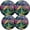 Black1363, variant on Electric Stove Burner Covers,4 Pcs Round Gas Burner Cover,8 and 10 Inch,Geometric Tiles in Bold Primary Colors
