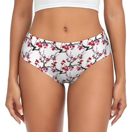 Womens Underwear - peach blossom No Show Seamless Underwear for Women  Soft Stretch Womens Panties  Hipster Ladies Panties Bikini Underwear Briefs