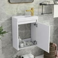 thumbnail image 2 of EUROCO 16" Wall-Mounted Bathroom Vanity with Sink Bathroom Vanity Cabinet with Ceramic Basin,Soft-Close Door, Ideal for Small Bathrooms, Easy Assembly, Stylish Storage, White, 2 of 8