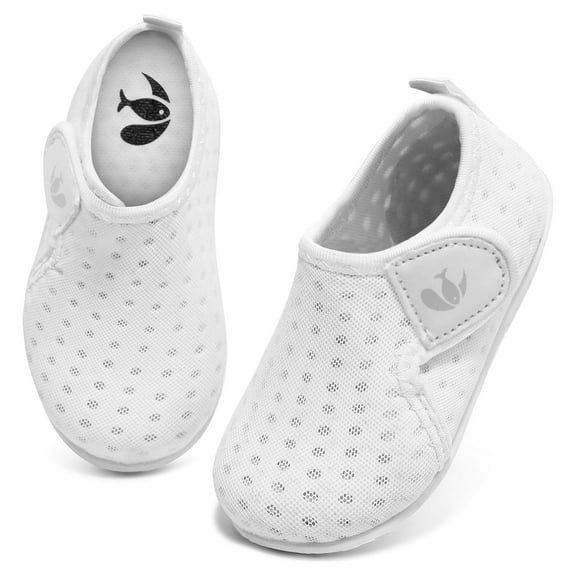 Barerun Kids Water Shoes Barefoot Skin Aqua Socks Barefoot Swim Yoga Surf Shoe for Baby Boys Girls White 18-24 Months Infant