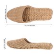 thumbnail image 2 of Greenadscape 1Par Zapatillas Tejidas De Paja Natural Con Y Antideslizante Para Uso En Casa, 2 of 8