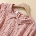 thumbnail image 7 of AherBiu Cute Tops for Women Short Sleeve Eyelet Lapel Half Button Boho Beach Wear Cute Shirts Blouse, 7 of 7