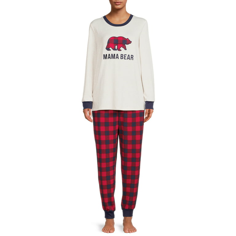 Dearfoams Women's Long Sleeve Top and Pants Matching Family Pajamas Set,  2-Piece, Sizes S-3X