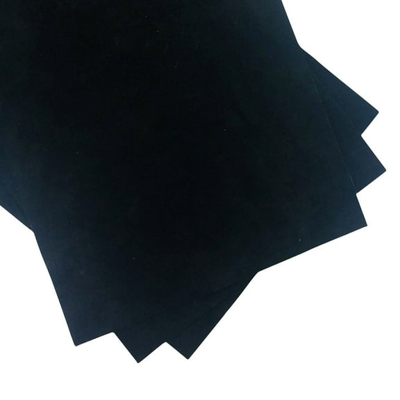 Black Suede Cowhide Leather 3-4oz Pre-Cut Project Piece 8.5"x11"