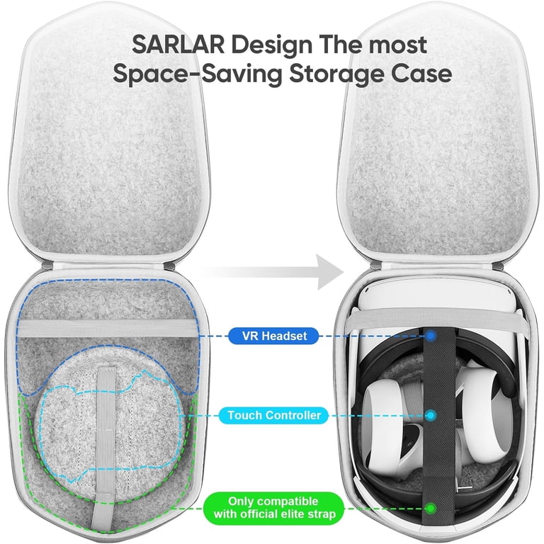 Prociv Hard Carrying Case for Meta Oculus Quest 2/3 + more