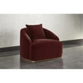 thumbnail image 2 of Sunpan Astrid 19" Modern Fabric Accent Arm Chair in Merlot Red/Antique Brass, 2 of 8