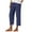 Navy, variant on Ndbuld Women's Cargo Capris Pants with 6 Pockets Fashion Women Summer Zipper Pocket Pants Casual Button Solid Capris Pant Sales Today ClearanceNavyL