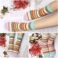 thumbnail image 4 of 6 Pairs/Set Stylish Women Winter Stripes Woolen Thick Warm Middle Tube Socks, 4 of 8