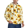 thumbnail image 2 of Picia European-style Pattern Sunflower A Pattern Casual Men's Hoodie - Lightweight Hooded Sweatshirt with Kangaroo Pocket, Comfortable Pullover for Everyday, Travel-Small, 2 of 7