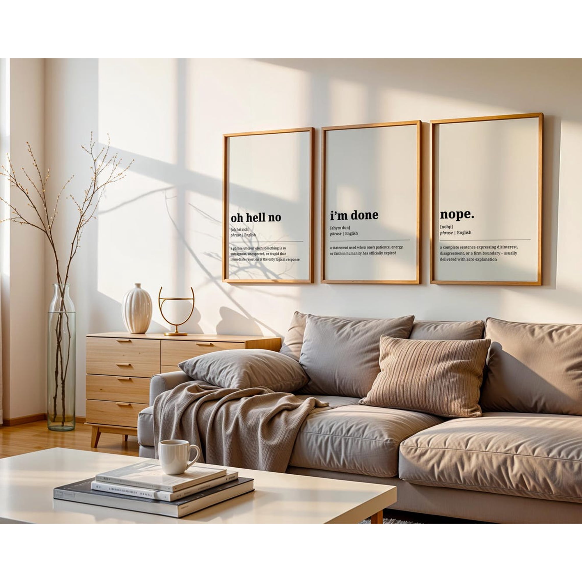 Set Of 3 Minimalist Inspired Wall Art Prints Living Room And Gallery Wall Decor