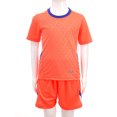 thumbnail image 3 of LiiYii Kids Jerseys Soccer Youth Breathable Quick Dry T-Shirt and Shorts Set Boys Football Training Orange M, 3 of 7
