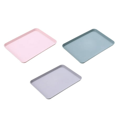 

Gong 3pcs Snack Serving Plates Restaurant Fast Food Trays Fruits Trays (Mixed Color)