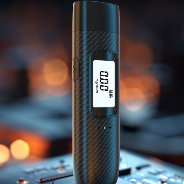 Car Alcohol Detector, Professional LCD HD Display Digital Alcohol Intelligent Sensor Hygienic with Voice Announce for Driving