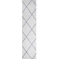 thumbnail image 6 of JONATHAN Y SUPERSOFT 2 x 10 Runner Rug, Cole Minimalist Diamond Trellis - White/Gray, SEU102K-210, 6 of 9