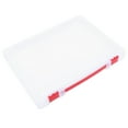 thumbnail image 2 of Caja de almacenamiento transparente de plástico transparente para documentos, archivador, soporte portátil con hebilla roja, 2 of 6