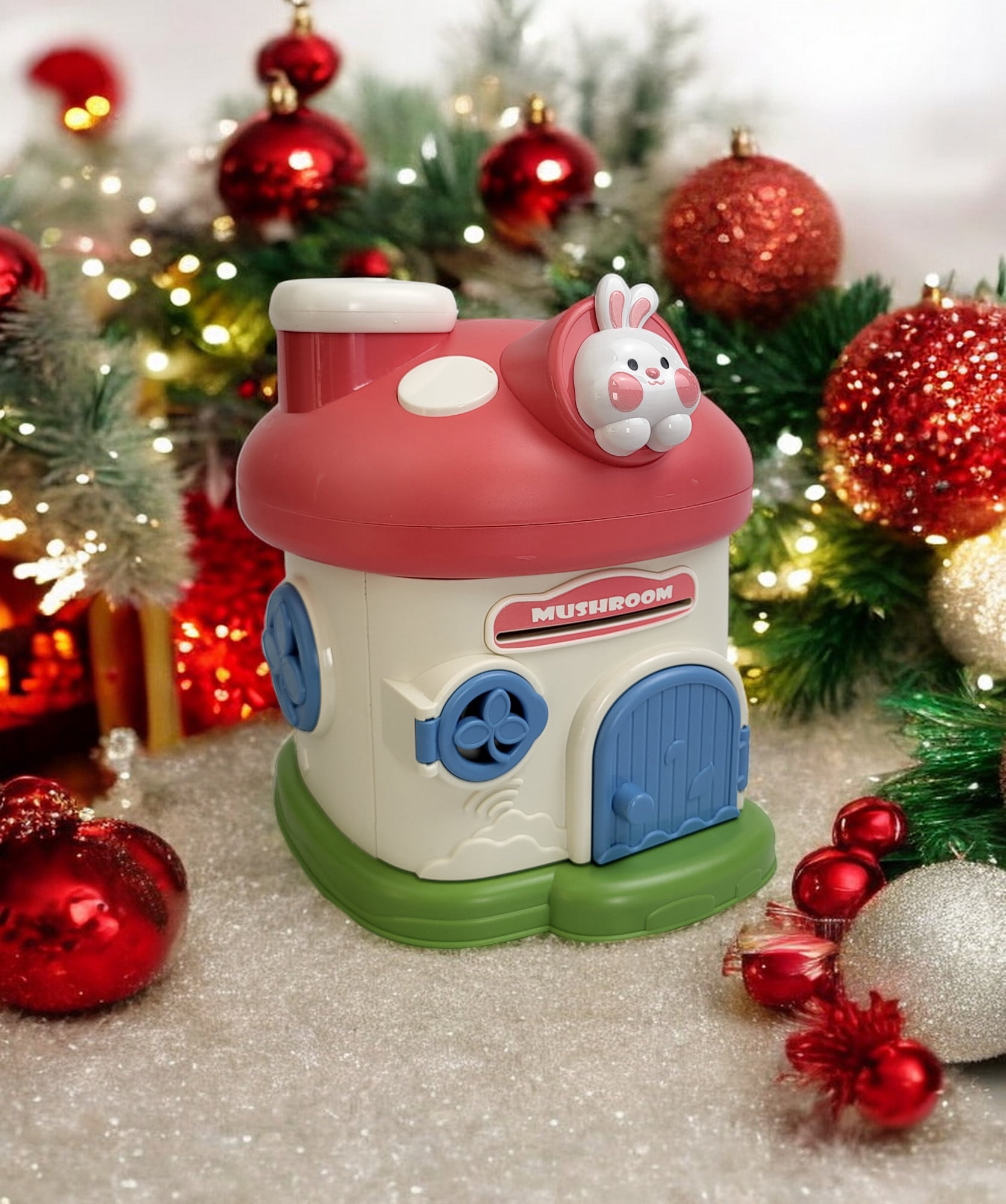 Whimsical Mushroom House Piggy Bank with Secure Lock & 2 Keys – Fun & Educational Savings Toy for Kids​